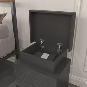 Modern Multi-Colour <b>LED</b> <b>Bedside</b> <b>Table</b> Black Nightstand for Bedroom or Living Room - Product Image 6