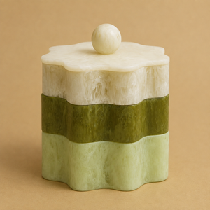 Handmade Resin Storage Box with Lid Decorative Epoxy Organizer Floral Keepsake <b>Gift</b> Box for Home Decor Marble Look Resin Jar - Product Image 5