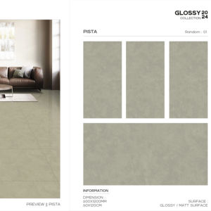 กระเบื้องพอร์ซเลนลายหินอ่อน ขนาดใหญ่ 600x1200 มม. ผิวมันเงา/ด้าน คุณภาพพรีเมียม สำหรับปูพื้นและผนังตกแต่งสไตล์โมเดิร์น - Product Image 1