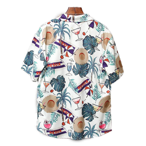 Chemise de style hawaïen à impression numérique de haute qualité pour hommes, chemise décontractée à coupe ajustée avec personnage personnalisé - Product Image 2