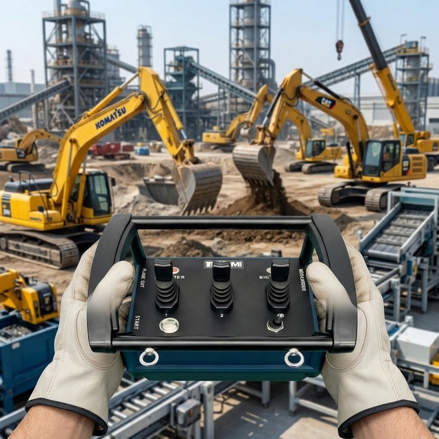 Heavy-duty Industrial Hydraulic Wireless Remote 2M Cycles Joystick Life 100% Factory Tested Mining Machinery