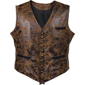 Chaleco de Cuero para Hombre, Chaqueta sin Mangas, Estilo Motero, Prenda Exterior Informal, Tejido de Cuero Premium, Diseño Moderno - Product Image 1