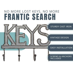 Metal <b>Keys</b> Words <b>Key</b> Holder Perfect For Home Decor Entryway <b>Wall</b> Organizer <b>Keys</b> Mail And Small Items Storage From India - Product Image 5