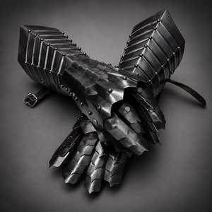 ถุงมือเหล็กสไตล์ยุคกลาง ชุบนิกเกิลสีดำ แบบโบราณ สำหรับคอสเพลย์ - Product Image 2