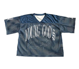 T-shirt surdimensionné à col rond imprimé rétro, séchage rapide, style maillot de football, pour homme, coupe courte en mesh, maillot de basketball et de football - Product Image 2