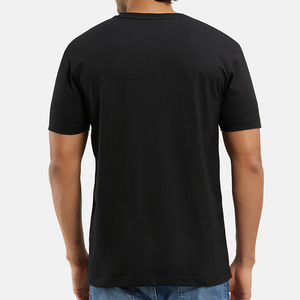 Nouveau T-shirt décontracté pour homme 100 % coton à col rond et manches courtes, anti-plis et respirant, imprimé uni, nouveau design respirant - Product Image 5