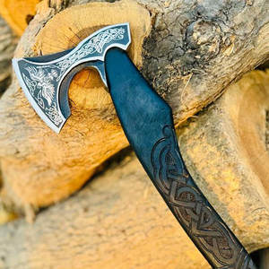 Viking <b>Axe</b> Industrial Grade Handcrafted Nordic Style Wooden Handle Traditional Design for <b>Camping</b> Outdoor Use Collection Display - Product Image 4