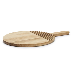 Tabla de cortar redonda de madera con mango y diseño ranurado para uso en la cocina, utensilio de cocina, regalo, decoración del hogar, utensilio de cocina, para la mesa - Product Image 2
