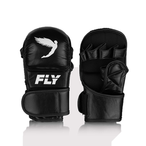 Gants de MMA Premium Fly Grappling à demi-doigts en cuir véritable pour l'entraînement et le combat en arts martiaux - Product Image 1