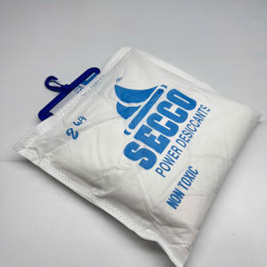 Poudre déshydratante CaCl2 1kg/2kg Chlorure de Calcium Conteneur déshydratant Exportation maritime Absorption 250% Contrôle de l'humidité Secco Vietnam - Product Image 1