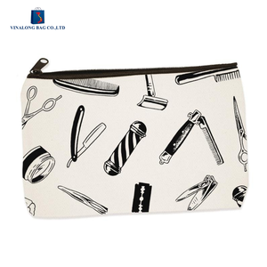 Eco Canvas Zipper Cosmetic Bag Reusable <b>Pouch</b> with Logo Printing Wholesale Factory - Product Image 5