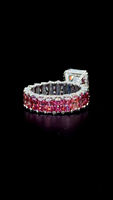 Bague en diamant Moissanite radieuse 4 carats pour femme grande pierre rose Rectangle deux tons pierre précieuse en vrac pour cadeau de mariage de fiançailles