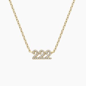 Collar con Colgante de Diamantes con Números Angélicos de Dígitos Repetitivos - Product Image 1