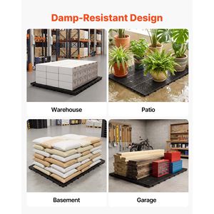 Set di 6 Pallet in Plastica Leggeri e Impermeabili, Impilabili per Stoccaggio in Seminterrato, Griglia Traspirante per Uso in Magazzino - Product Image 6