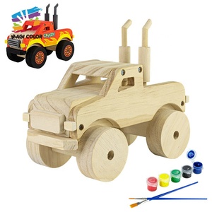 <span class=keywords><strong>Kit</strong></span> de voiture tout-terrain en bois personnalisable, jouet éducatif DIY avec un ensemble de jouets à dessin peints écologiques pour enfants de <span class=keywords><strong>1</strong></span> à 3 ans W03A155 - Product Image 1