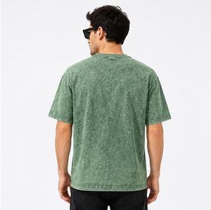 Camiseta de Manga Corta para Hombre, Corte Regular, Tie Dye, Cuello Redondo, Informal, Tejido de Punto, 100% Algodón Jersey, Transpirable, Verde Sólido - Product Image 4