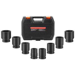 Set di chiavi a bussola metriche a 6 punte e 8 pezzi con attacco da 3/4 pollici, in acciaio CR-MO trattato termicamente, esagonali grandi da 18 mm - Product Image 1