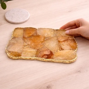 Luxury Natural Agate Serving Tray Handmade Polished Stone Decorative Tray for Home Decor <b>Bathroom</b> <b>Vanity</b> - Product Image 6