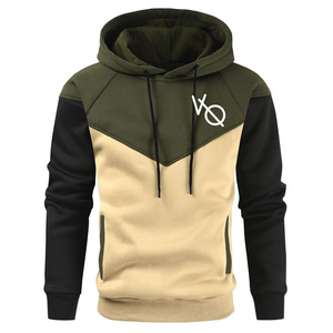 Automne et hiver nouvelle mode sweat à capuche couture imprimé sweat à capuche pour hommes, sweat à capuche imprimé décontracté pull polaire ample swea - Product Image 5