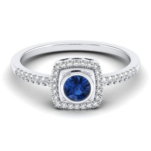 Bagues de fiançailles REYES personnalisées en argent sterling 925 avec moissanite VVS, nouveau design, saphir bleu, bijoux fins pour mariage - Product Image 1