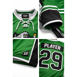 Custom 100% Polyester Heavyweight Mesh <b>Lace</b>-<b>Up</b> Athletic Team Uniforms Sublimated Ice Hockey Jersey OEM Supplier for <b>Men's</b> <b>Shirts</b> - Product Image 4