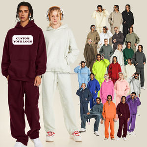 Haute qualité coton français éponge broderie bouffée impression sweats à capuche surdimensionnés hommes unisexe culture poids lourd personnalisé hommes sweats à capuche - Product Image 3