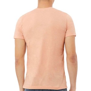 Camiseta de Manga Corta con Cuello Redondo Color Coral para Hombre, Corte Regular, Color Sólido, Ropa Casual, 100% Algodón Jersey - Product Image 2