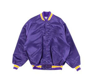 Wholesale High Quality 2025 Satin Varsity Letterman Baseball Embroidery <b>Patch</b> <b>Jacket</b> Plus Size Reversible Design Front Winter - Product Image 1