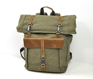 Mochila de Lona y Cuero Estilo Outdoor para Viajes, Bolsa para Portátil, Venta al Por Mayor, Proveedor Directo OEM LCB-0096 - Product Image 2