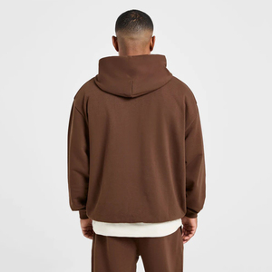 Sudadera con Capucha para Hombre, Diseño con Bolsillo a Prueba de Viento, Ajuste Holgado y Cómodo, Color Sólido, Logotipo Frontal OEM, Venta al Por Mayor - Product Image 3