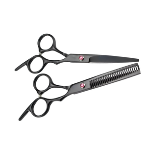 Ariston International 440C Stainless Steel Professional Barber Scissors Set Long Handle Right-Handed <b>Thinning</b> Shears for Hair - Product Image 4