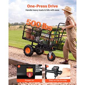 Carrito Eléctrico Utilitario de 36V con Batería de 432Wh, Motor de 500W, Capacidad de Carga de 500 Libras, Resistente, con Freno - Product Image 2