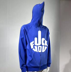 Thermal Custom Logo High Quality 500gsm Heavy Weight 100% Cotton Oversized Sun Faded Acid Wash Zip up Rhinestone Hoodie - Product Image 4