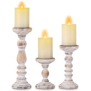 ชุดเชิงเทียนไม้ชีแชมทำมือ - เชิงเทียนไม้สไตล์เรียบง่ายขายส่ง - Product Image 3