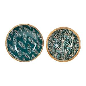 Beautiful Wooden <b>Bowl</b> With <b>Enamel</b> Design Decorative Fruit Holder For Countertop Display Elegant Dining Serving Accent Home Decor - Product Image 4