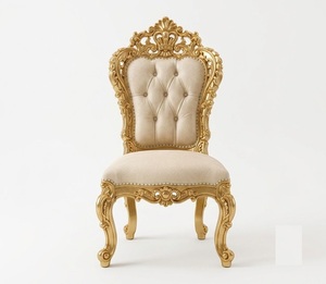 Royal Retro Style Maharaja <b>Dining</b> <b>Table</b> Set Masterpiece Antique Gold Wooden Carved <b>Dining</b> <b>Table</b> <b>with</b> Tufted <b>Chairs</b> for 10 Person - Product Image 2