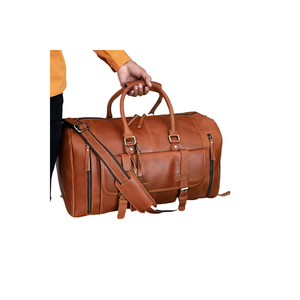Nouveau Sac de Sport Vintage de Luxe Tendance pour Femme, Personnalisé avec Lettres, Fermeture Éclair, Imperméable, Fabriqué à la Main en Cuir de Buffle Pleine Fleur Véritable - Product Image 1