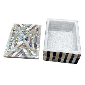 Caja decorativa de lujo árabe con incrustaciones de nácar natural, con tapa, diseño único, acabado liso, artesanía india, venta al por mayor. - Product Image 2