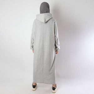 Sudadera con capucha larga de punto para mujer, con cremallera, diseño modesto, con logo personalizado, cortavientos y transpirable - Product Image 5