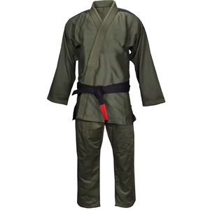 Kimono de BJJ vert olive pour homme, coupe classique, 100% coton, vêtements d'arts martiaux durables, taille adulte - Product Image 1