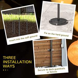 เสาเหล็กไฟกลางแจ้ง4แพ็ค, เสา10FT ยืนสำหรับลานบ้านเสาโคมไฟพรีเมี่ยมสำหรับให้แสงสว่างกลางแจ้ง - Product Image 5