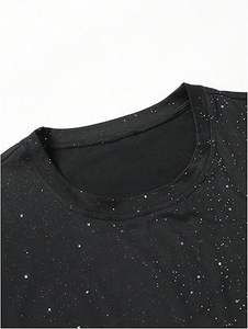 Camiseta Personalizada con Pedrería de Estrellas para Hombre, Ropa Urbana de Lujo, Camiseta con Gráficos de Cristal, Fabricante OEM - Product Image 4