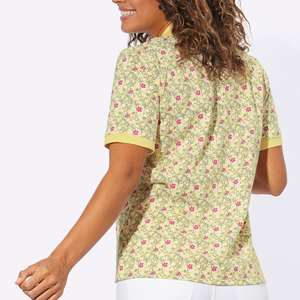 Camiseta polo sublimada para mujer, precio asequible, fabricada en fábrica, calidad premium, corte ajustado, cuello vuelto. - Product Image 4