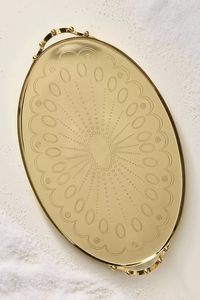 Plateau de service décoratif en métal avec poignées en forme de nœud pour les collations de fête et la décoration de la maison - Product Image 5