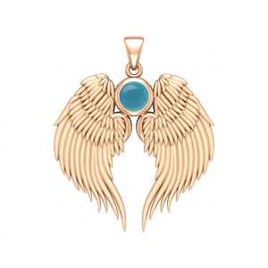 Pink Quartz Guardian Angel Wing Birthstone Pendant Rose Gold Plated Round Pink Quartz Crystal 3 cm Wing Charm <b>Necklace</b> Jewelry - Product Image 6