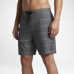 Short de bain décontracté pour homme à motif géométrique, séchage rapide, taille à cordon de serrage, longueur courte, taille mi-haute, 100 % polyester - Product Image 1