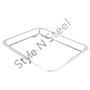 Plateaux de service Fournisseur indien Plateau de rotation en acier inoxydable en métal pour le service des aliments disponible au prix de gros - Product Image 1