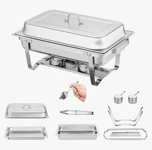 Elegant Stainless Steel Rectangular Chafer 8 Qt <b>Food</b> Warmer Serving Dish for Restaurant Banquet Use - Product Image 2