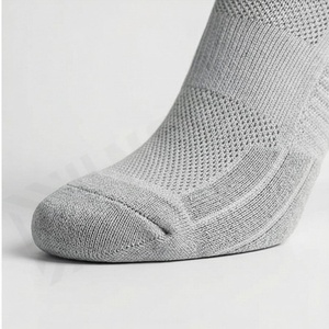 Gray Crew Socks Breathable Polyester Spandex Running <b>Athletic</b> <b>Support</b> Summer Adults Regular Fit Knitted Solid Color - Product Image 6