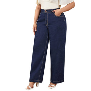 Jeans de Mezclilla Desgastados de Estilo Urbano para Mujer, OEM ODM, Logotipo Personalizado, Cintura Alta, Casuales, de Fábrica - Product Image 1